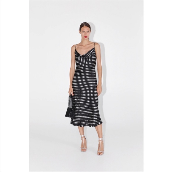spotty slip dress
